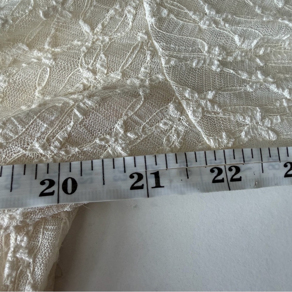 Cider Cream Lace Wrap Crop Top with Bell Sleeves - Picture 12 of 13